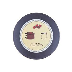 World Market Chocolate Treats Dessert Plates Set of 4 with Storage Box